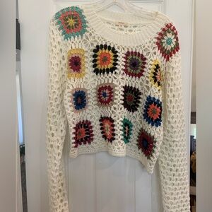 Crocheted long sleeve top